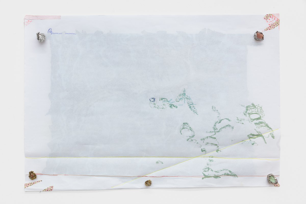 Josef StrauLight drawing, 2023poster, stone magnet, pencil, colour-tape56 x 84 x 3 cm