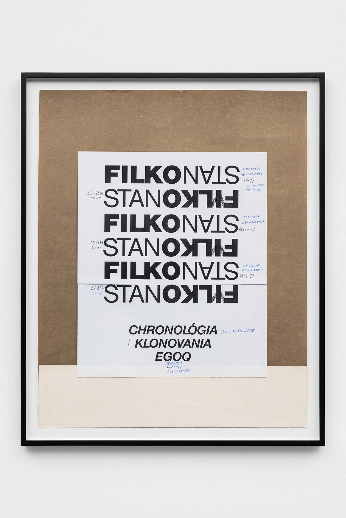 Stano FilkoChronology of cloning EGOQ, C. 1995Printing, pen, paper76 × 59.5 cm