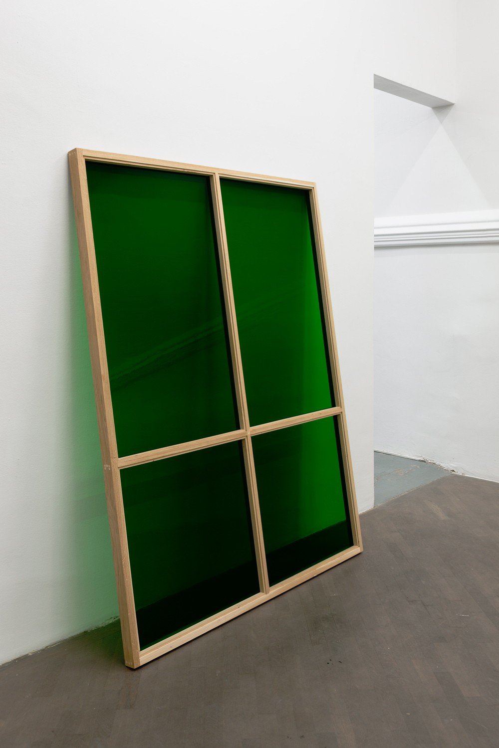 Marius EnghNero Window, 2013Stained green glass, oak frame199.5 x 150 x 6 cm