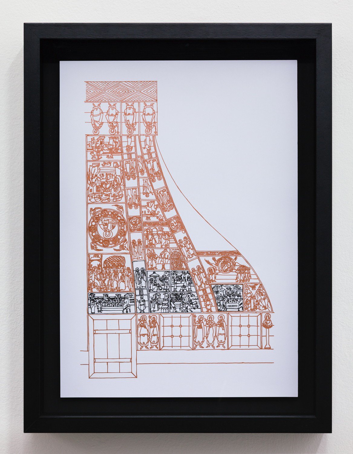 Plamen DejanoffUntitled (Gate Study Arbanassi), 2013Pencil, Indian ink and copper on paper41 x 28 cm