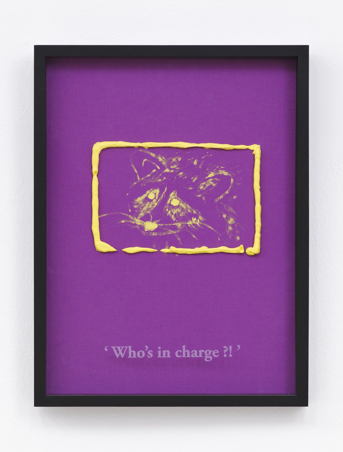 Philipp Timischl&quot;Who&#x27;s in charge?!&quot; (Magenta/Cadmium Yellow Light), 2017Acrylic on linen and glass-engraved object frame40.1 x 32.1 cm