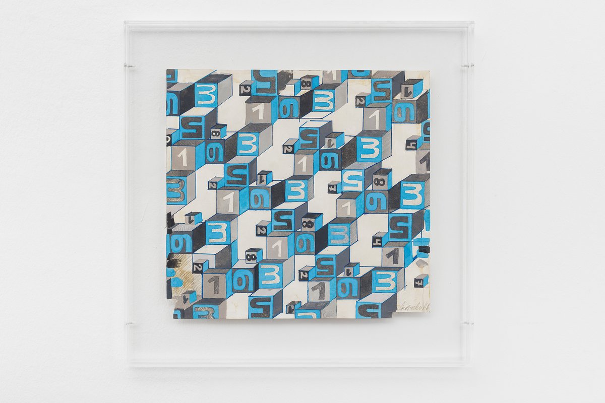 Anna AndreevaLittle Cubes (Numbers), 1978Ink, gouache and pencil on paper43 x 43.5 cm49 x 49.5 cm (framed)