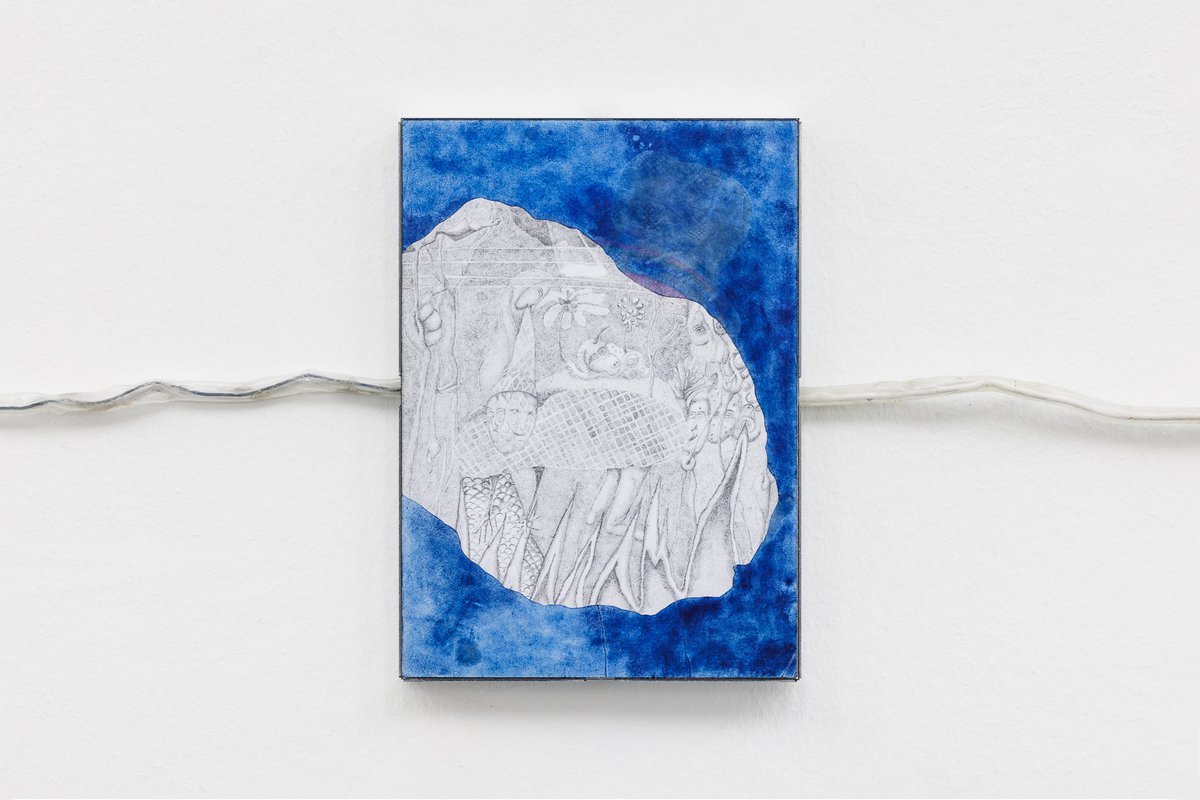 Niklas LichtiÖkopolis, 2022Pencil, Ballpoint Pen and Pigments on Paper, Artist Frame30 x 21,4 cm (framed)