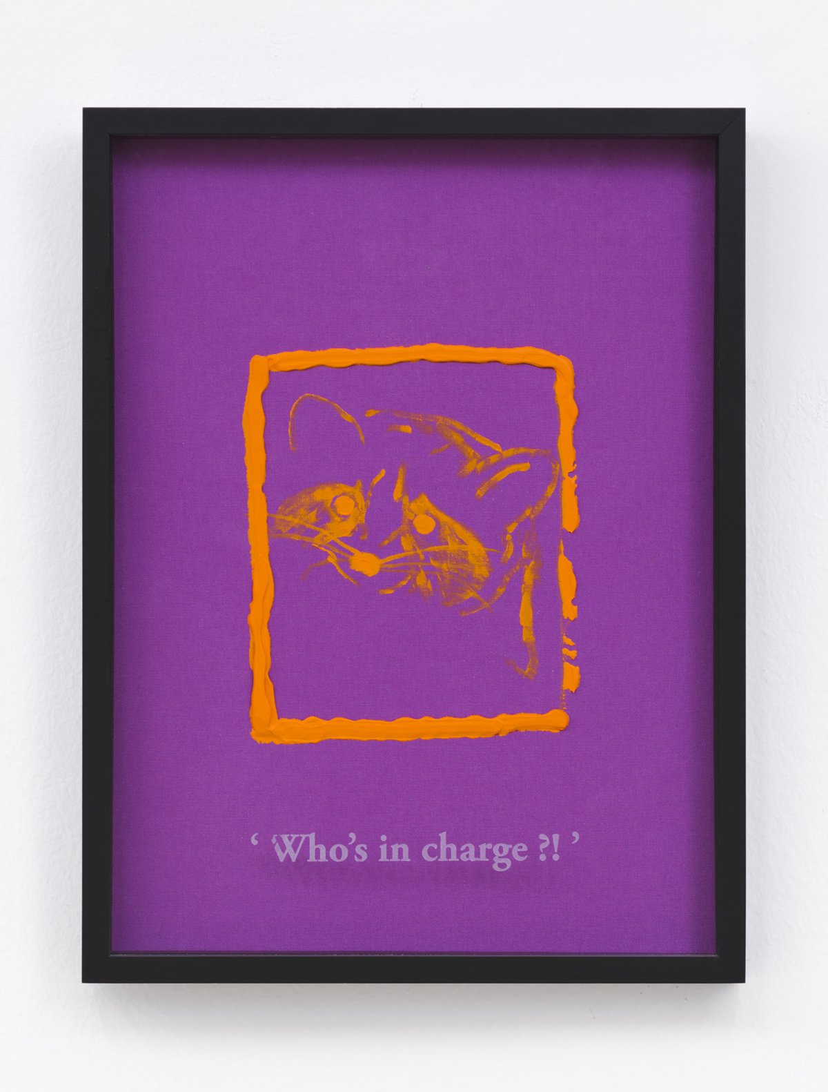 Philipp Timischl&quot;Who&#x27;s in charge?!&quot; (Magenta/Cadmium Yellow Deep), 2017Acrylic on linen and glass-engraved object frame40.1 x 32.1 cm