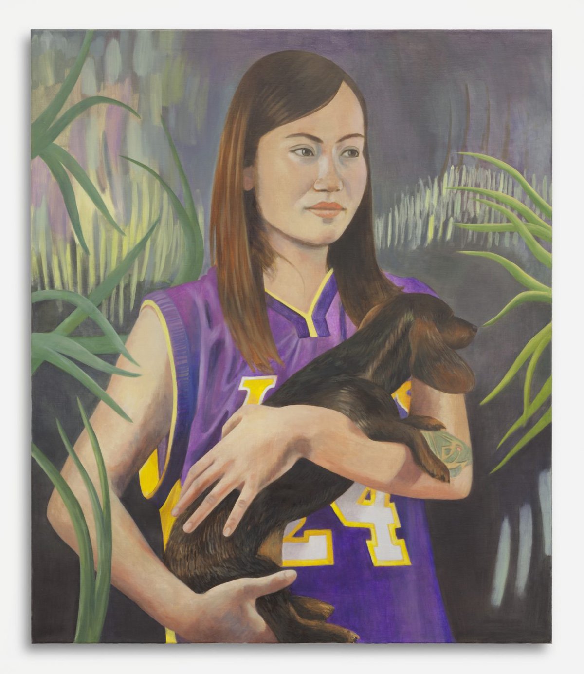 Birgit MegerleBiopic I (Bo &amp; Peggy), 2015Oil on canvas130 x 110 cmThe Painted Veil, Kunsthaus Glarus, Glarus, 2017