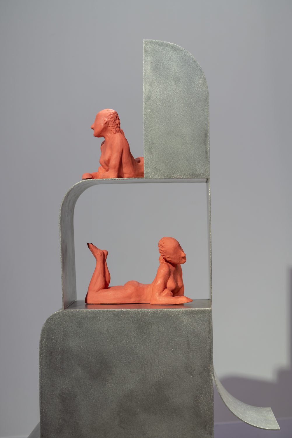 Lena HenkeOur Only One57, (Female Fatigue Series), 2019Steel, rubber, sand136 x 68 x 32 cm