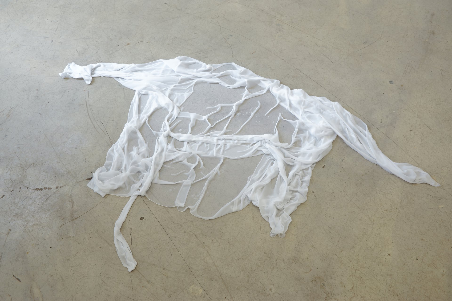 Anna-Sophie Bergershe vanished (2), 2015Polyester thread waterDimensions variable
