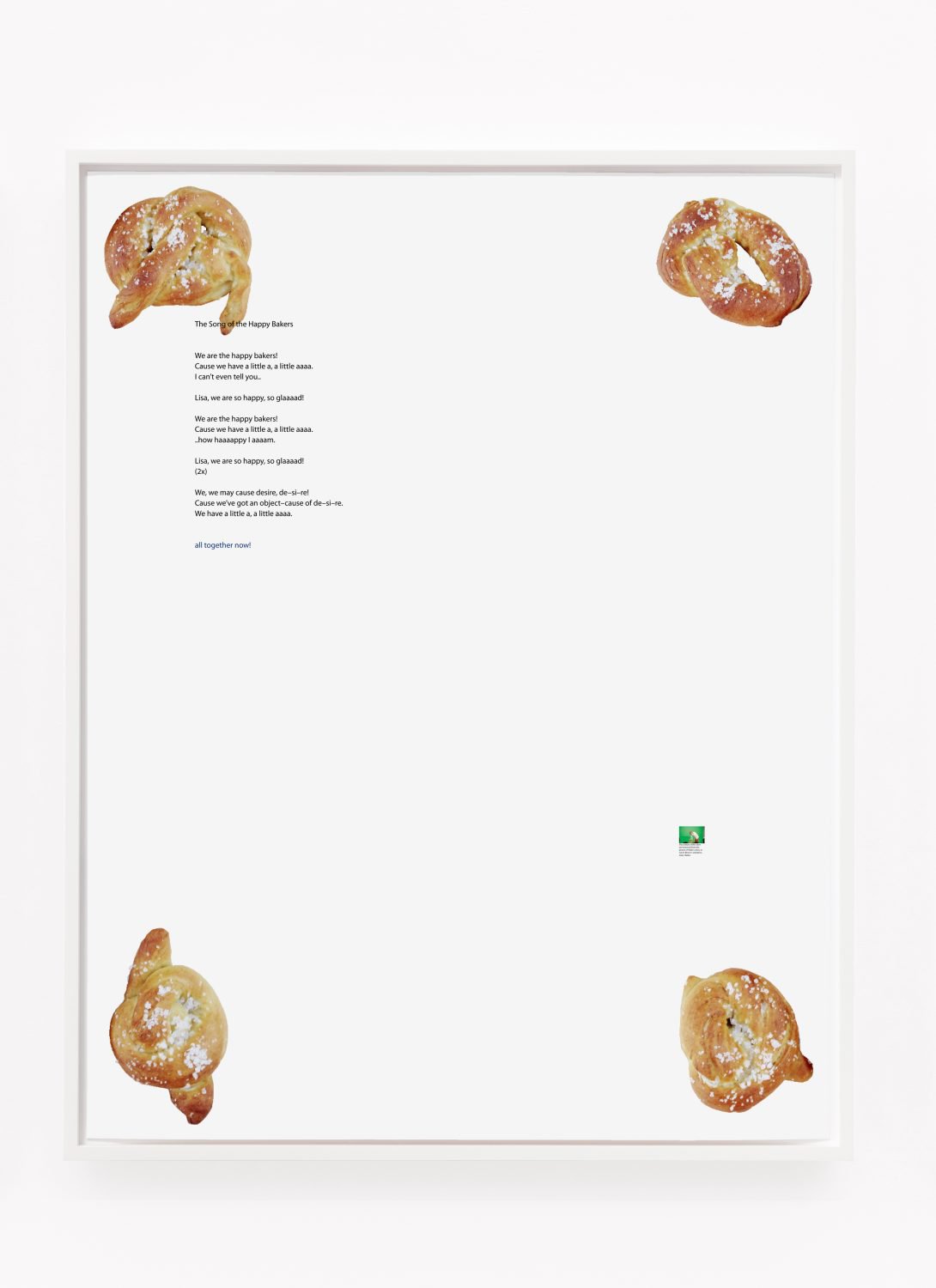 Lisa HolzerThe Song of the Happy Bakers (Illustrierte Version 1), 2011Pigment print on cotton paper52.5 x 70 cm
