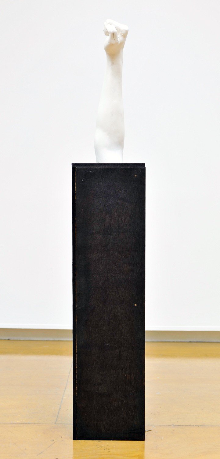 Lili Reynaud-DewarSome objects blackened and a body too, 2011Plinth, make-up, polystyrene, ceramicDimensions variable