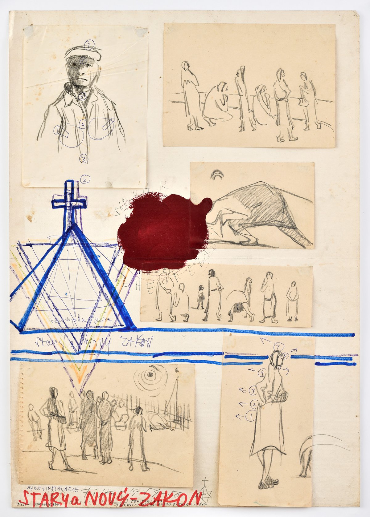 Stano FilkoFrom the cycle Old and New TestamentCollage, painting, felt-tip pen, pencil on paper84.5 x 59.5 cm