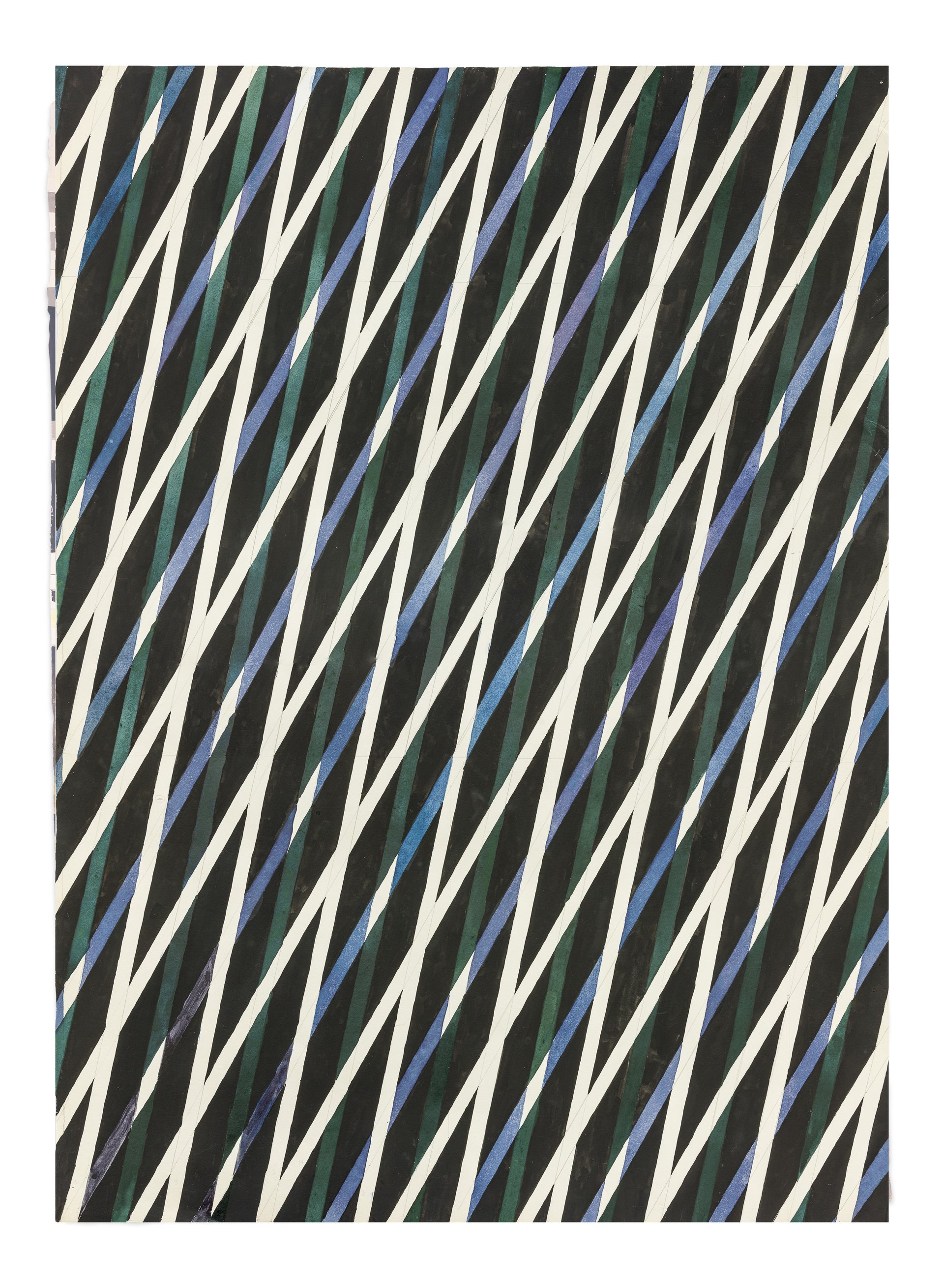 Anna AndreevaRadio Waves (Black/Green/Blue), 1974Mixed media on paper88.5 x 48 cm