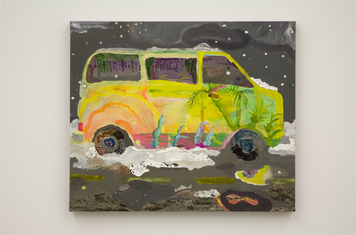 Gaylen Gerber with Tyson ReederSupport/Dead Van, n.d., 2006, oil paint, nail polish on canvas, 40.5 x 48.25 cm (16 x 19 in.)