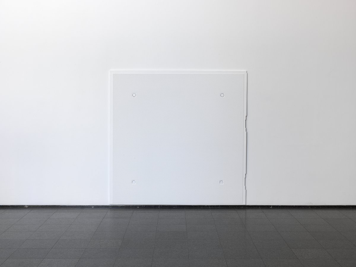 Gaylen Gerber, 2013 Installation view: Backdrop/panel from the façade of the Museum of Contemporary Art, n.d., latex paint on aluminum, overall dimensions vary with installationMuseum of Contemporary Art, Chicago