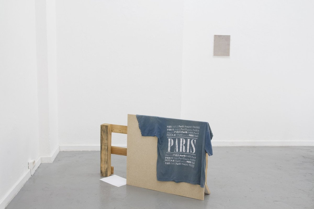 Andy Bootuntitled (board), 2009Found wood, t-shirt, paper with ink-jet print, pencil80 x 120 x 40 cm