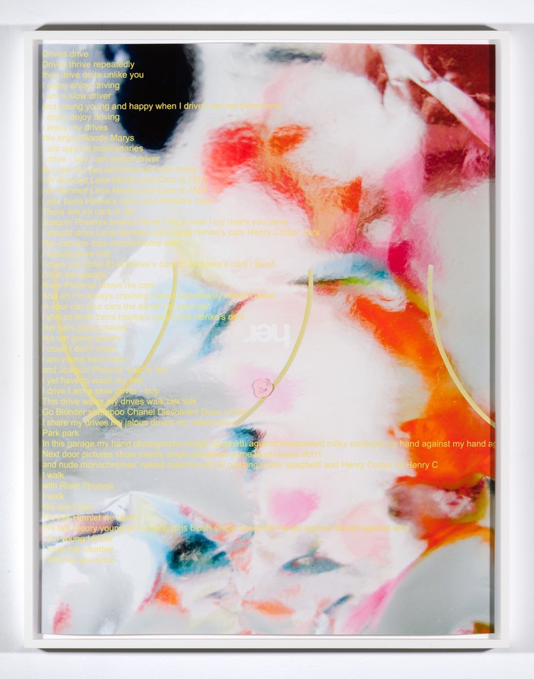 Lisa HolzerThe Garage Picture, 2014Pigmentprint on cotton paper, finger paint, tactil color92 x 72 cmEdition of 1 plus 1 artist’s proof