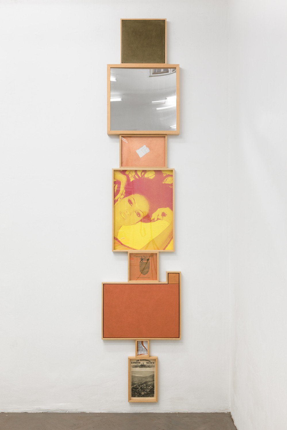 Plamen DejanoffAd (Foundation), 2013Bronze on canvas, bronze and pencil on paper, mirror and screen printDimensions variable